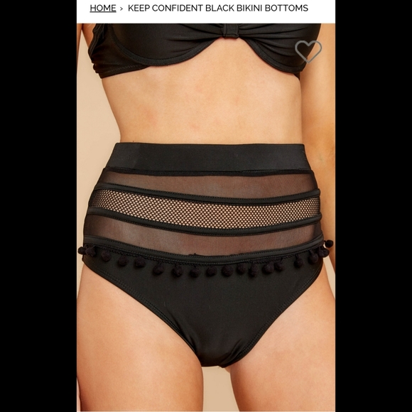 🆕️ NWT Red Dress Boutique Keep Confident Black Bikini - Picture 2 of 12